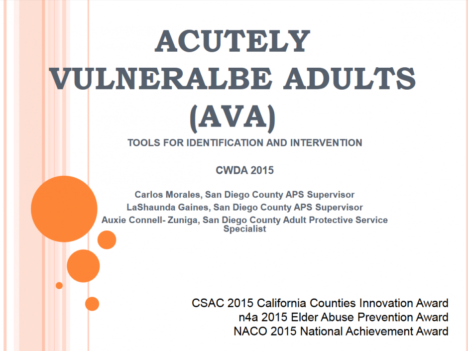 Acutely Vulnerable Adults