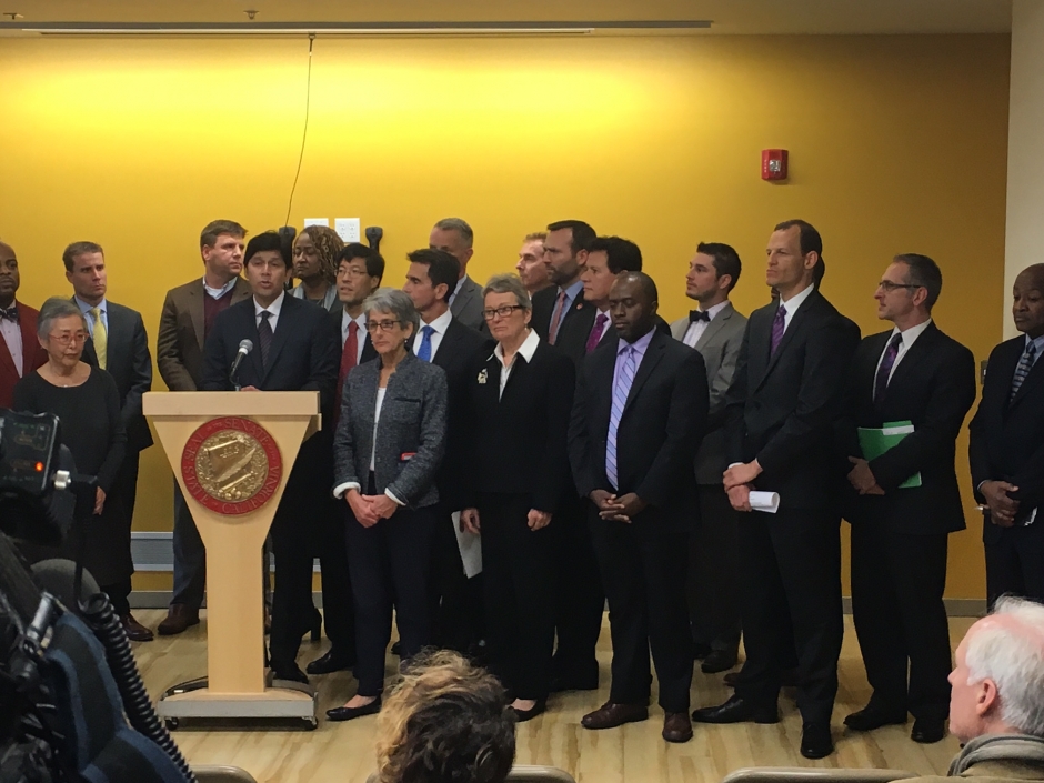 CWDA joins Pro Tem Kevin de Leon and Senators at press conference at Mercy House in Sacramento to announce "No Place like Home" initiative. 